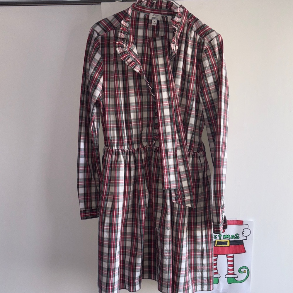 J Crew Red and Black Plaid Dress